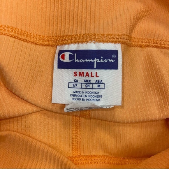 Champion x Urban Outfitters Ribbed Bike Short Size Small Bright Orange 5" Inseam - Picture 11 of 11